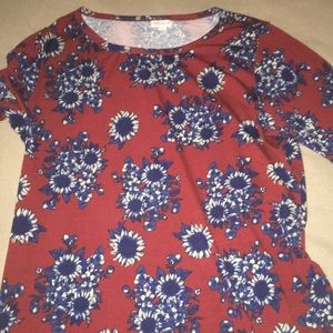 Lularoe dress red with a floral design